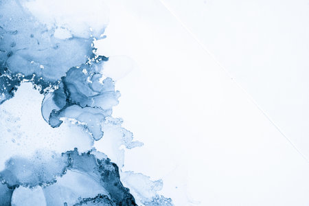 Original artwork photo of marble ink abstract art. High resolution photograph from exemplary original painting. Abstract painting was painted on HQ paper texture to create smooth marbling pattern.の写真素材