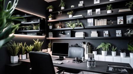 Inspiring office interior design Modern style Office featuring Sleek design architecture. Generative AI AIG 31.の素材