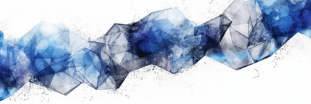 Abstract watercolor artwork mixed with buzzy geometric shapes for background of social media banner generative AI imageの素材