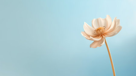 Beautiful blossom orange and teal flower and fresh spring morning nature on isolated background. Picturesque generative AIの素材