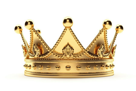 3d rendering golden crown isolated on white background. beautiful Generative AI AIG32の素材