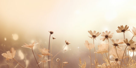 Beautiful abstract beige misty morning photo floral design background banner. beautiful Generative AI AIG32の素材