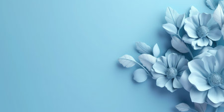 Beautiful abstract blue floral design background. beautiful Generative AI AIG32の素材