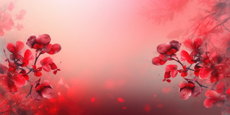 beautiful abstract red misty morning photo floral design background banner. beautiful Generative AI AIG32の素材