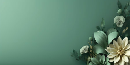 Beautiful abstract green floral design background. beautiful Generative AI AIG32の素材