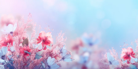 Beautiful abstract pink blue pastel misty morning photo floral design background banner. beautiful Generative AI AIG32の素材