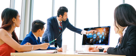 ERP enterprise resource planning software for modish business to plan the marketing strategyの写真素材