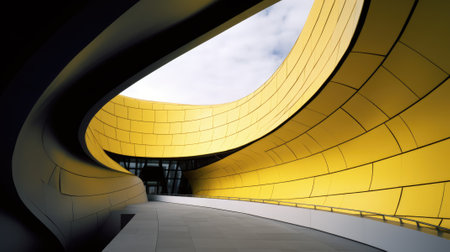 cultural center, close up view, yellow and black, creative, architecture background, abstract. beautiful Generative AI AIG32の素材