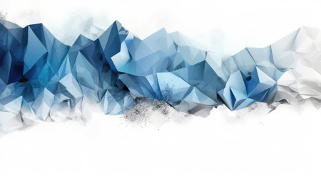 Abstract watercolor artwork mixed with buzzy geometric shapes for background of social media banner generative AI imageの素材