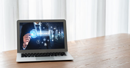 Compliance system for modish online corporate business to meet quality standardの写真素材