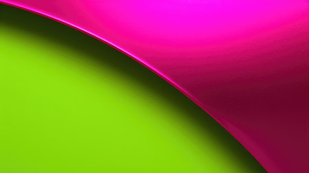 The abstract background of metal texture with empty space in bright lime green and hot pink colors. 3D illustration of exuberant.の写真素材