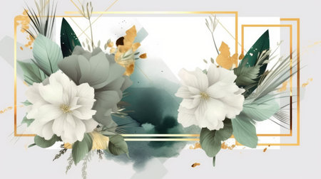 Watercolor abstract design for background of wedding or buzzy social media banner generative AIの素材