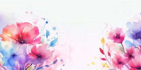 Beautiful abstract colorful watercolor floral design background. beautiful Generative AI AIG32の素材