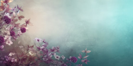 beautiful abstract turquoise purple beige misty morning photo floral design background banner. beautiful Generative AI AIG32の素材