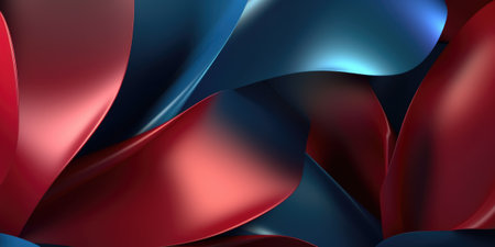 Beautiful abstract red and blue glossy metallic floral design background. beautiful Generative AI AIG32の素材