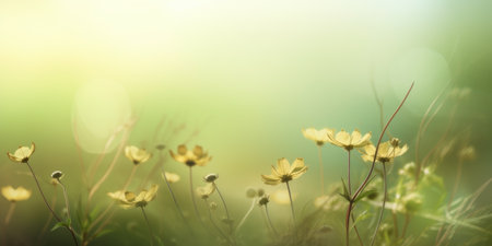 Beautiful abstract green brown misty morning photo floral design background banner. beautiful Generative AI AIG32の素材