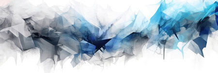 Abstract watercolor artwork mixed with buzzy geometric shapes for background of social media banner generative AI imageの素材