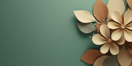 Beautiful abstract green brown floral design background. beautiful Generative AI AIG32の素材
