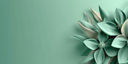Beautiful abstract green floral design background. beautiful Generative AI AIG32の素材