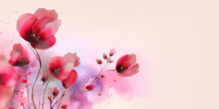 Beautiful abstract pink watercolor floral design background. beautiful Generative AI AIG32の素材