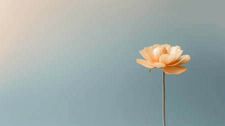 Beautiful blossom orange and teal flower and fresh spring morning nature on isolated background. Picturesque generative AIの素材