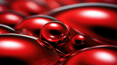 The close up of a glossy metal surface in red color with a soft focus. Generative AI AIG30.の写真素材