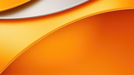 The abstract background of metal texture with empty space in tangerine orange and lemon yellow colors. 3D illustration of exuberant.の写真素材