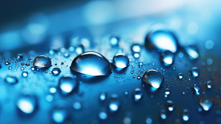 The close up of a glossy metal surface in blue color with a soft focus. Generative AI AIG30.の写真素材