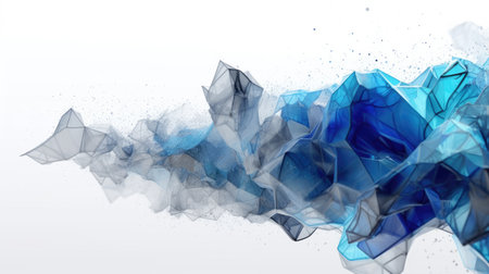 Abstract watercolor artwork mixed with buzzy geometric shapes for background of social media banner generative AI imageの素材