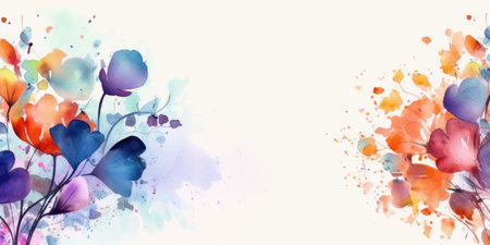 Beautiful abstract colorful watercolor floral design background. beautiful Generative AI AIG32の素材