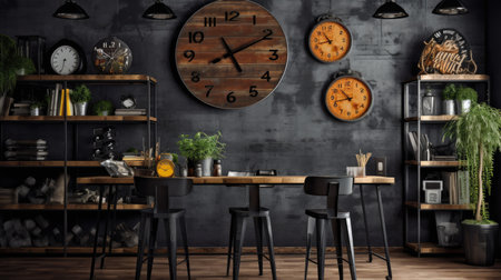 Inspiring office interior design Industrial style Office featuring Warehouse style architecture. Generative AI AIG 31.の素材