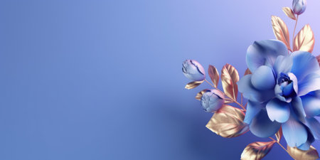 Beautiful abstract blue floral design background. beautiful Generative AI AIG32の素材