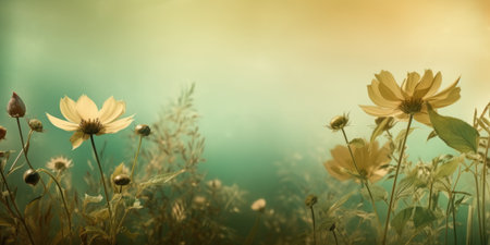 Beautiful abstract green brown misty morning photo floral design background banner. beautiful Generative AI AIG32の素材