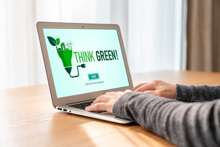 Green business transformation for modish corporate business to thank green marketing strategyの写真素材