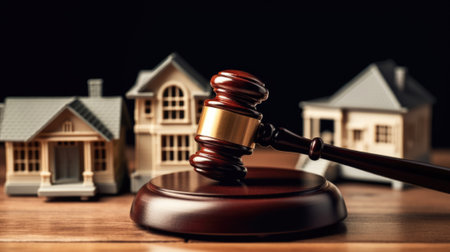 gavel and house model. beautiful Generative AI AIG32の素材