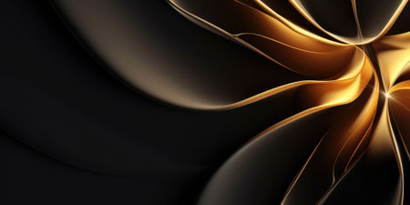 Beautiful abstract black and gold luxury floral design background. beautiful Generative AI AIG32の素材