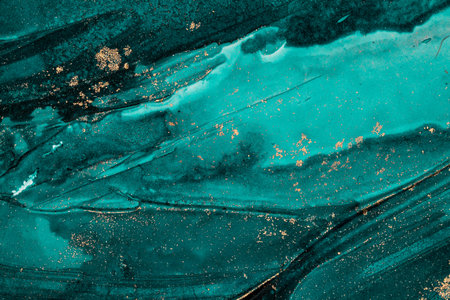 Original artwork photo of marble ink abstract art. High resolution photograph from exemplary original painting. Abstract painting was painted on HQ paper texture to create smooth marbling pattern.の写真素材