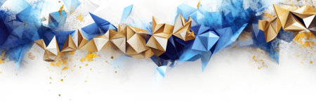 Abstract watercolor artwork mixed with buzzy geometric shapes for background of social media banner generative AI imageの素材