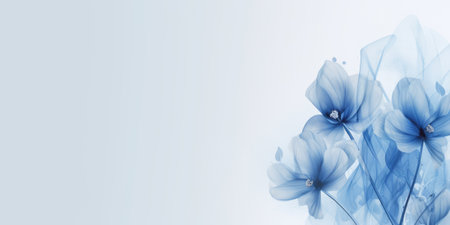 Beautiful abstract blue pencil drawing floral design background. beautiful Generative AI AIG32の素材