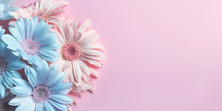 Beautiful abstract pink blue pastel floral design background. beautiful Generative AI AIG32の素材