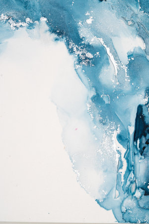 Original artwork photo of marble ink abstract art. High resolution photograph from exemplary original painting. Abstract painting was painted on HQ paper texture to create smooth marbling pattern.の写真素材