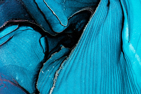 Original artwork photo of marble ink abstract art. High resolution photograph from exemplary original painting. Abstract painting was painted on HQ paper texture to create smooth marbling pattern.の写真素材