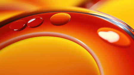 The close up of a glossy metal surface in tangerine orange and lemon yellow colors with a soft focus. Generative AI AIG30.の写真素材