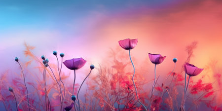 Beautiful abstract colorful misty morning photo floral design background banner. beautiful Generative AI AIG32の素材