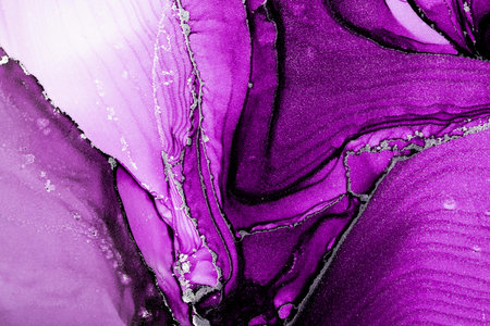 Original artwork photo of marble ink abstract art. High resolution photograph from exemplary original painting. Abstract painting was painted on HQ paper texture to create smooth marbling pattern.の写真素材