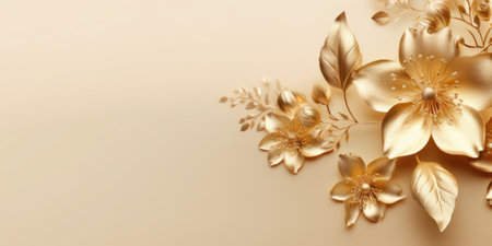 Beautiful abstract gold floral design background. beautiful Generative AI AIG32の素材