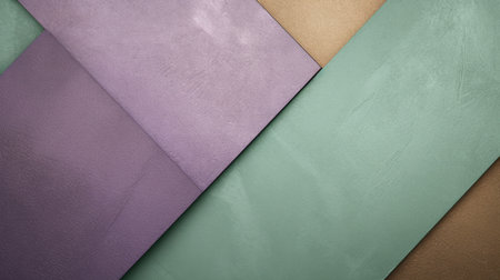 The abstract background of metal texture with empty space in lavender, mint green, and olive green colors. 3D illustration of exuberant.の写真素材