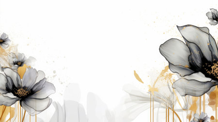 Watercolor abstract design for background of wedding or buzzy social media banner on white background generative AIの素材