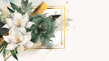 Watercolor abstract design for background of wedding or buzzy social media banner generative AIの素材