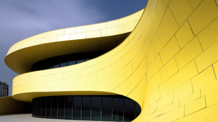 cultural center, close up view, yellow and black, creative, architecture background, abstract. beautiful Generative AI AIG32の素材